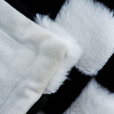 Good price 320gsm Checkerboard Pattern Fake Fur Throw وزن شده پوشه جعلی آنلاین