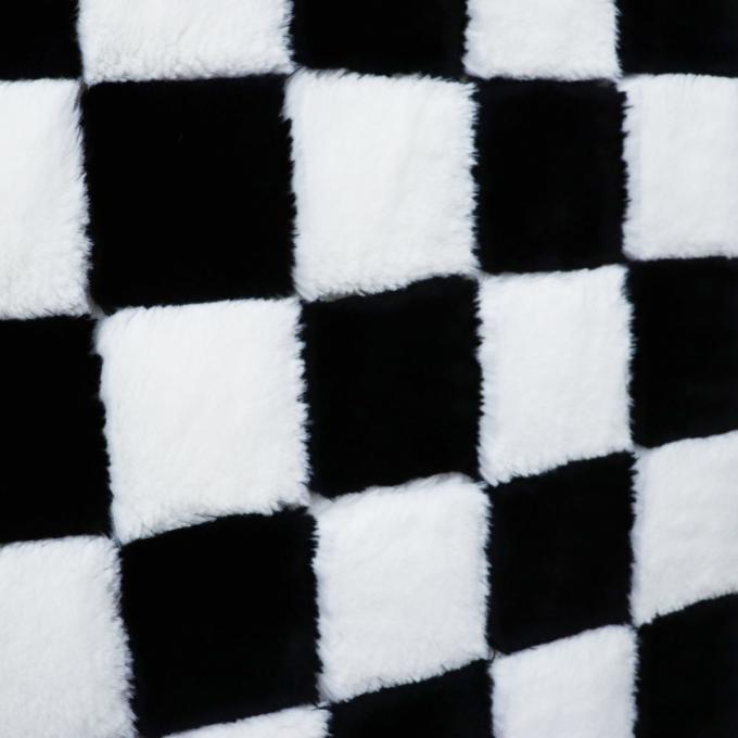 320gsm Checkerboard Pattern Fake Fur Throw وزن شده پوشه جعلی 1